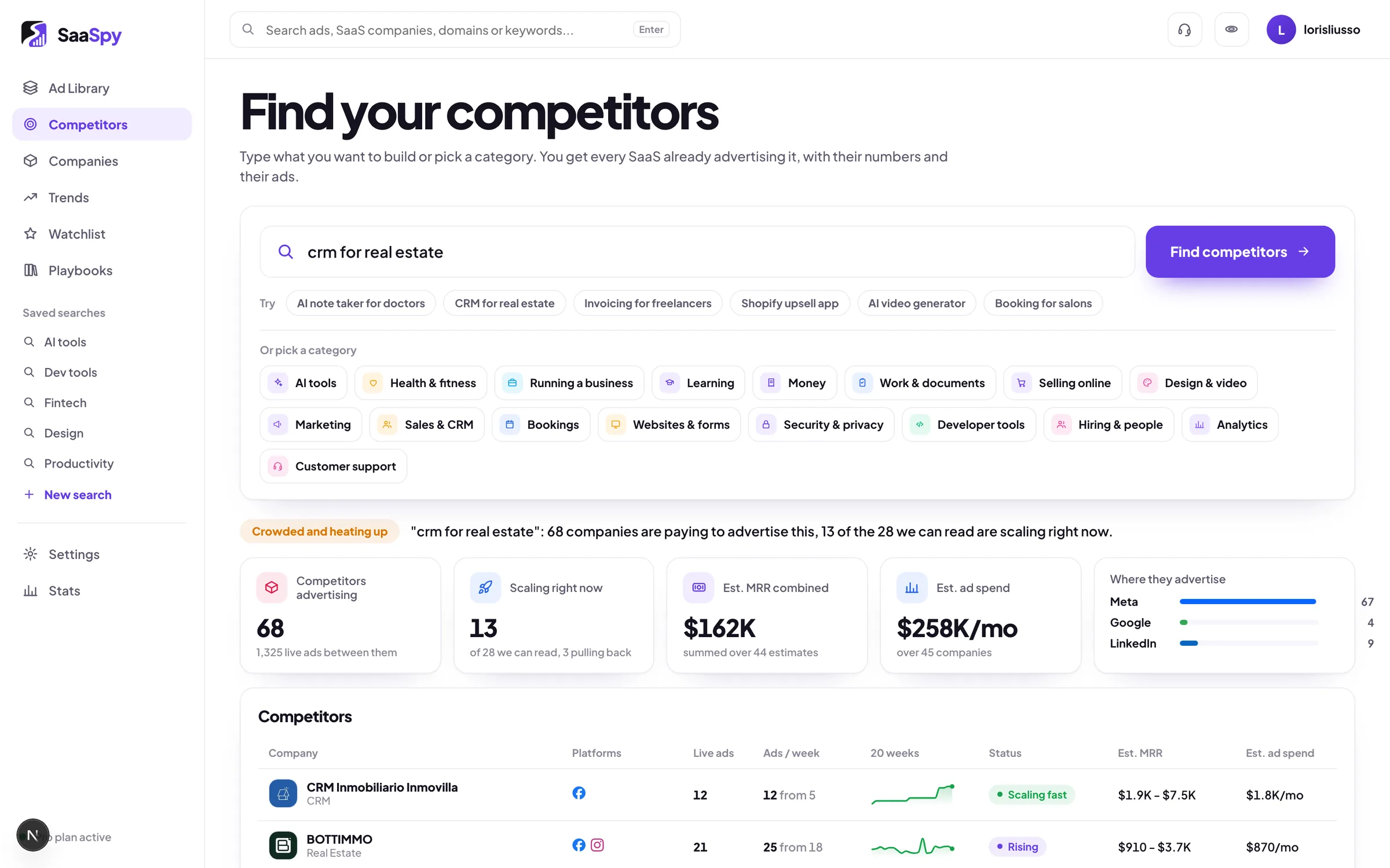 Type your idea, see your competitors